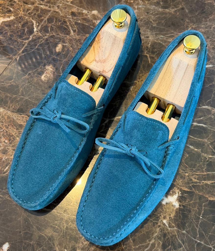 Tod's Gommino Loafers Driving Shoes Blauw Suède maat 45, Blauw, Ophalen of Verzenden, Espadrilles of Moccasins, Gedragen