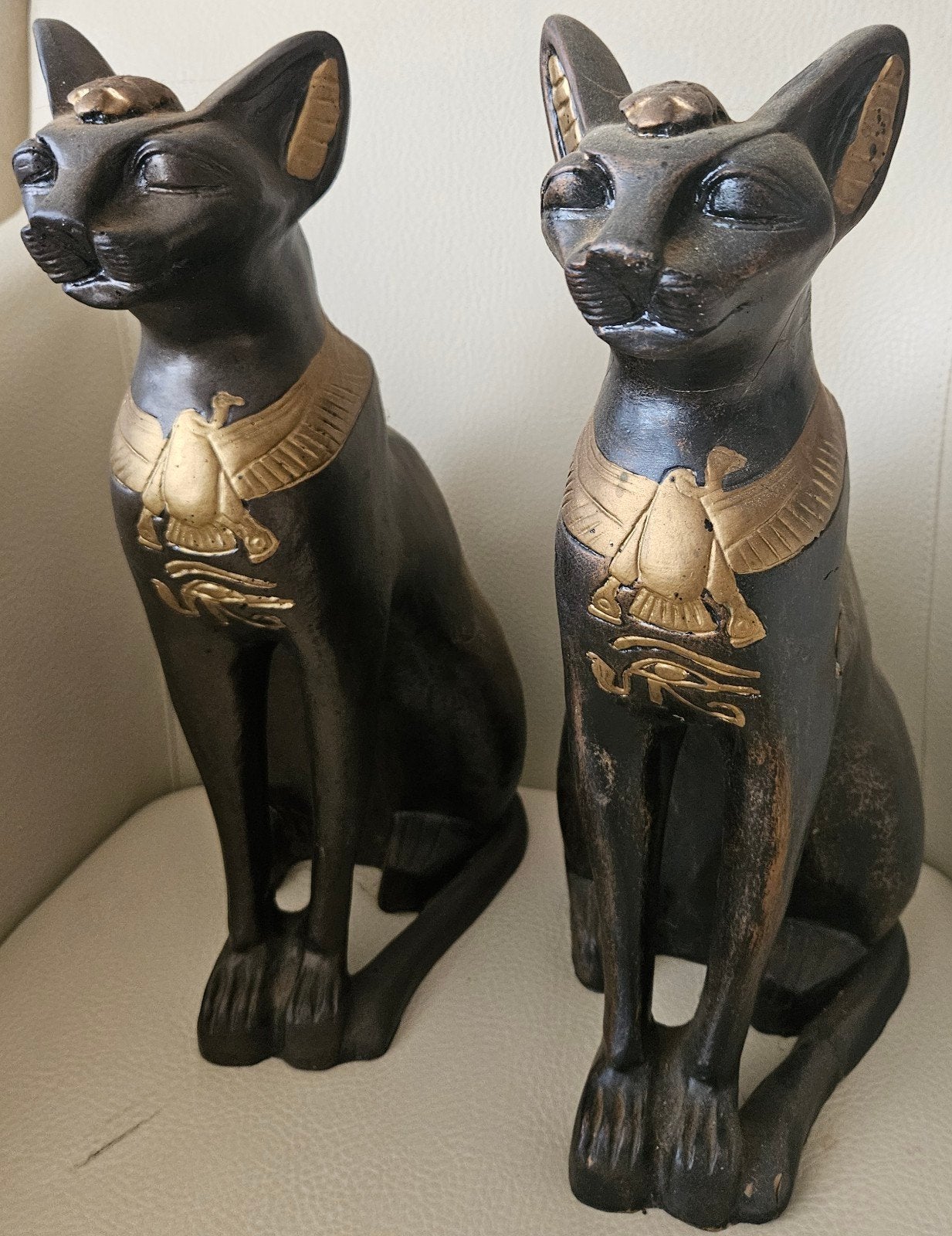 Set van 2 Egyptische kattenbeelden - Bastet, Verzamelen, Ophalen of Verzenden, Gebruikt, Dier