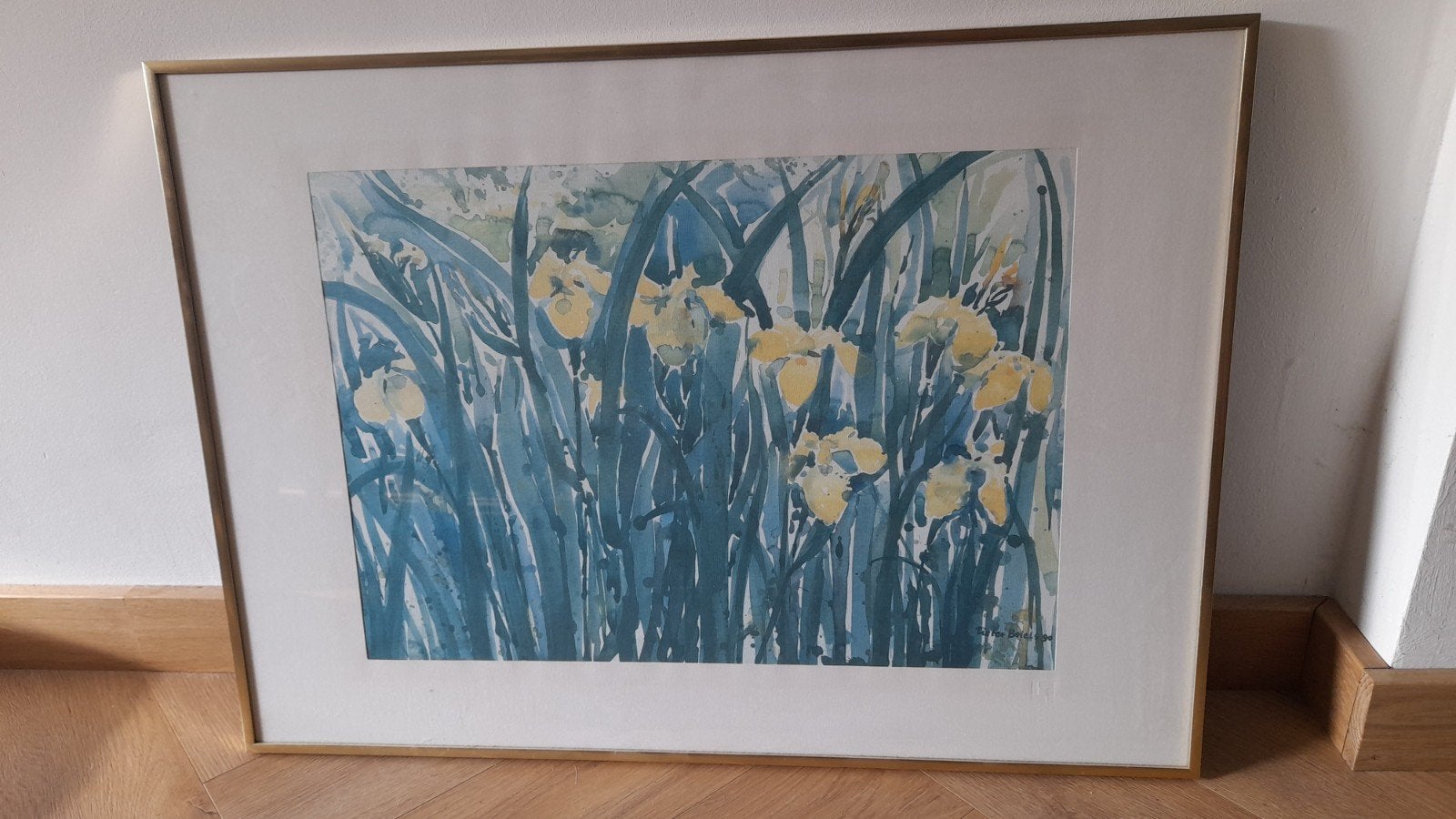 Reproductie aquarel Pieter Briels Gele lis VII, Ophalen
