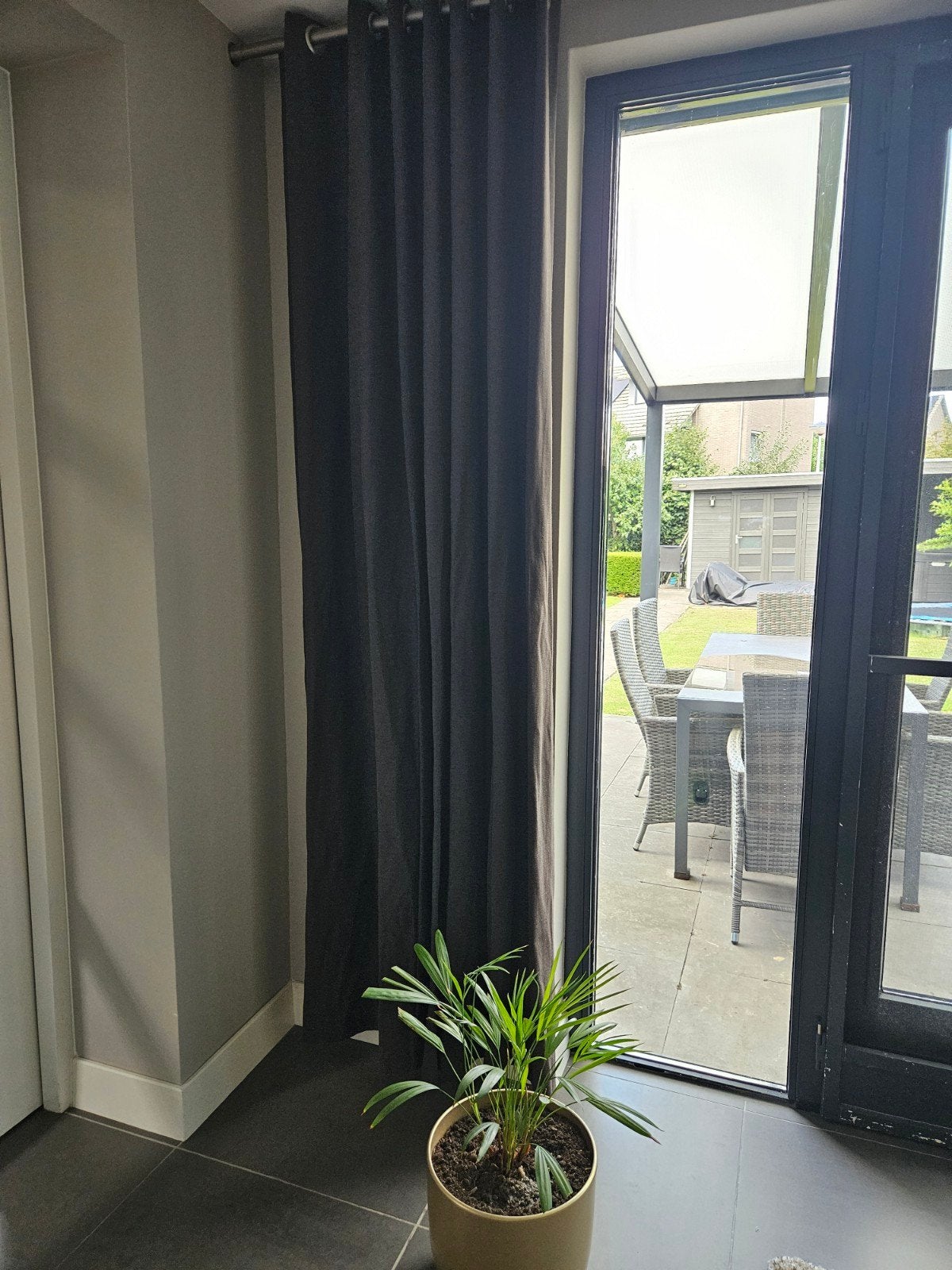 Siergordijnen met gunmetal roedes, Huis en Inrichting, Ophalen, Met ringen, Gebruikt, Gordijn