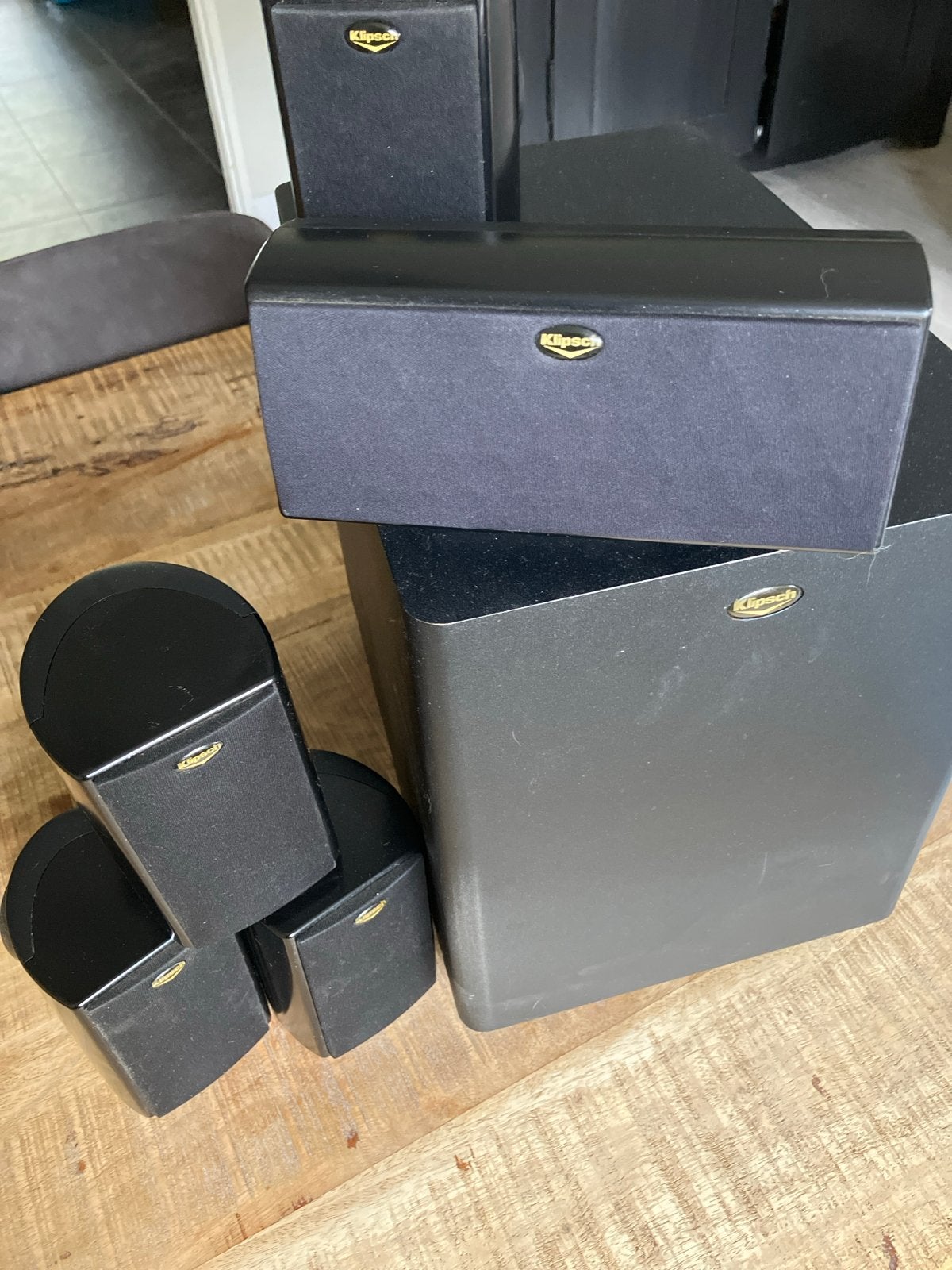 Klipsch Sub 6 Home Cinema Systeem met Satellieten, Gebruikt, 70 watt of meer, 5.1-systeem, Overige spelers
