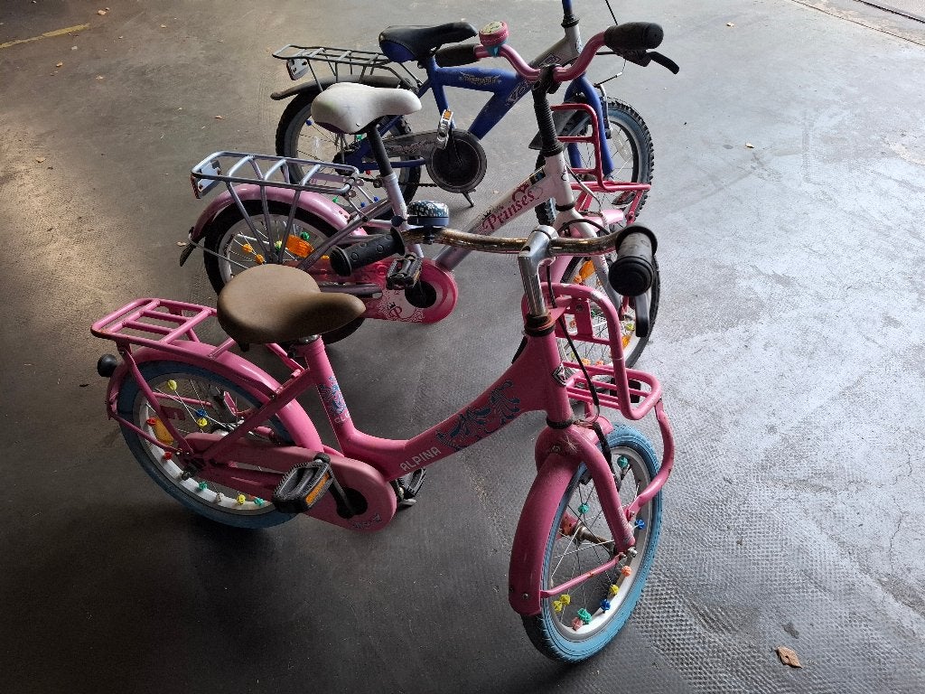 kinderfietsjes 16"inch drie stuks, Ophalen, Gebruikt, 16 tot 20 inch