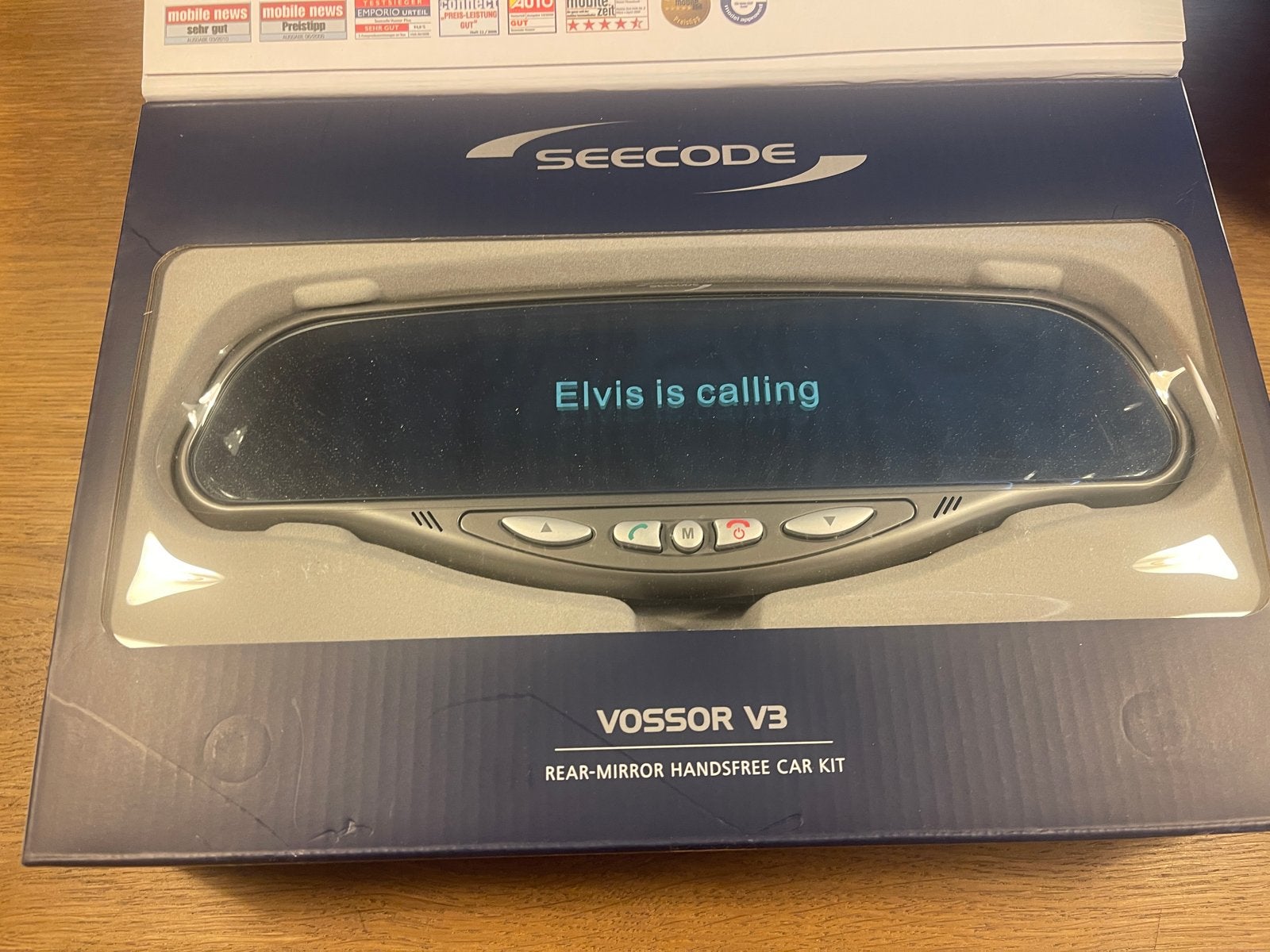 Handsfree set in binnenspiegel voor oldtimer - Nieuw in doos, Auto diversen, Ophalen, Nieuw