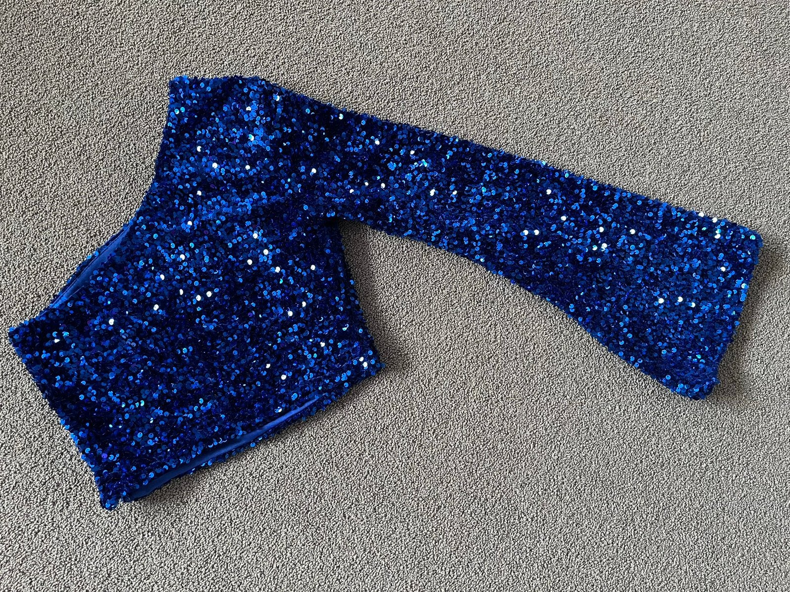 Loavies blauwe glitter one shoulder top - mt.S, Blauw, Ophalen of Verzenden, Loavies, Zo goed als nieuw