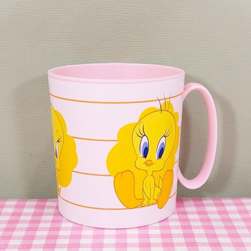 Vintage Looney Tunes Tweety beker Stor Spain roze plastic, Stor Madrid - Looney Tunes, Gebruiksvoorwerp, Onbekend, Looney Tunes