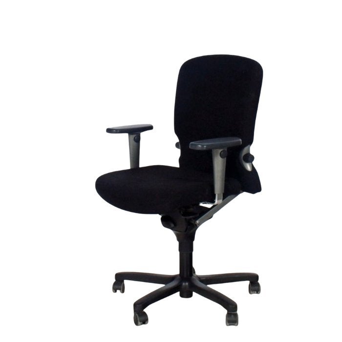 Bureaustoel Haworth Comforto 77 - Zwart - Refurbished, Zwart, Ophalen of Verzenden, Zo goed als nieuw, Bureaustoel
