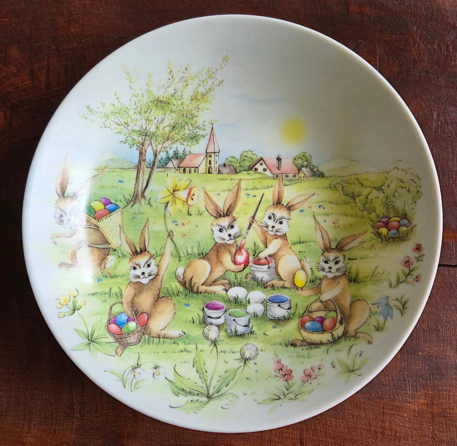 Vintage Arzberg Diep Bord - Paashaasjes Decor - 24 cm, Verzenden