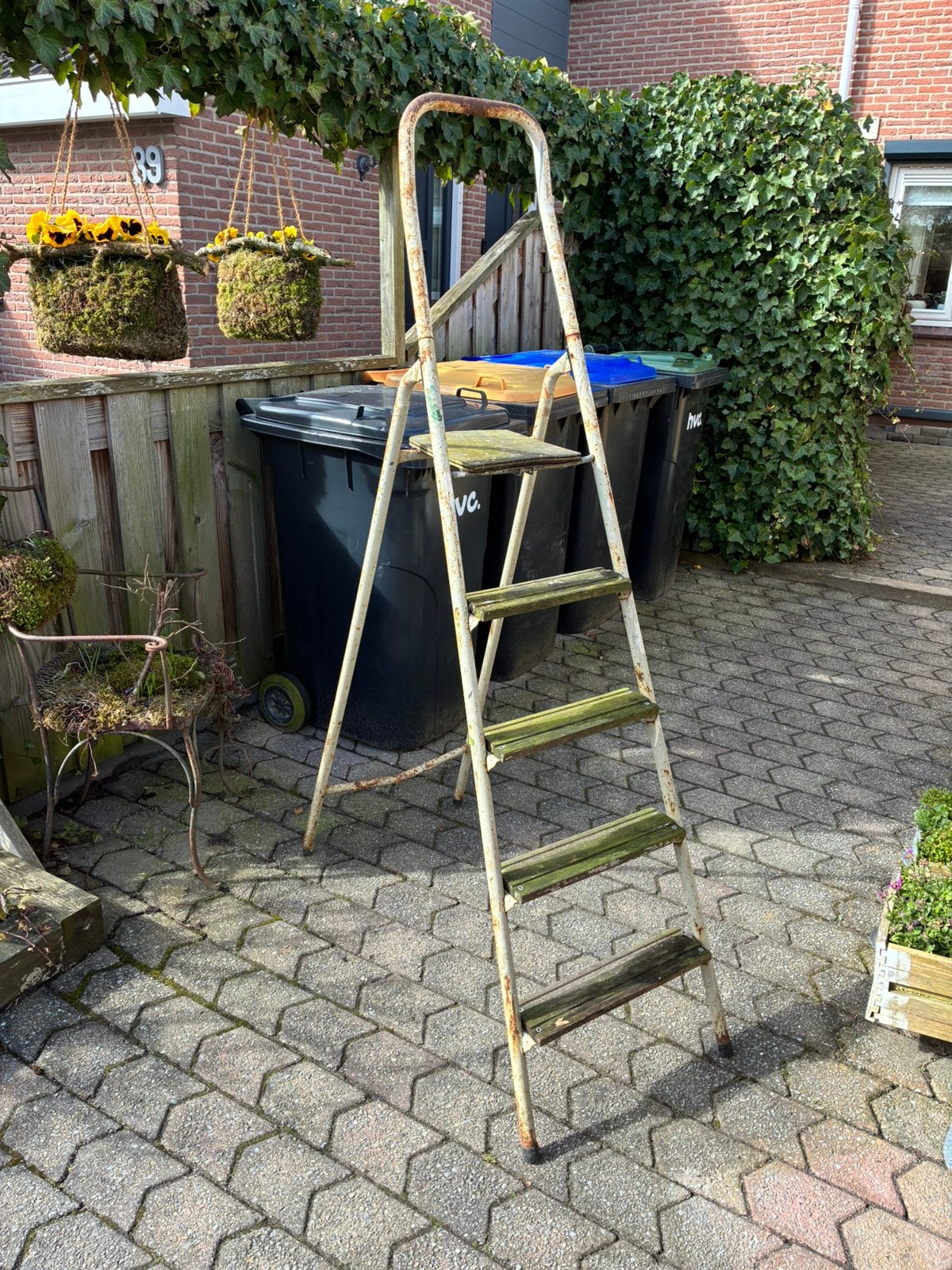 Vintage trap, Doe-het-zelf en Verbouw, Ladders en Trappen, Ophalen, Gebruikt, Trap, Opvouwbaar of Inschuifbaar