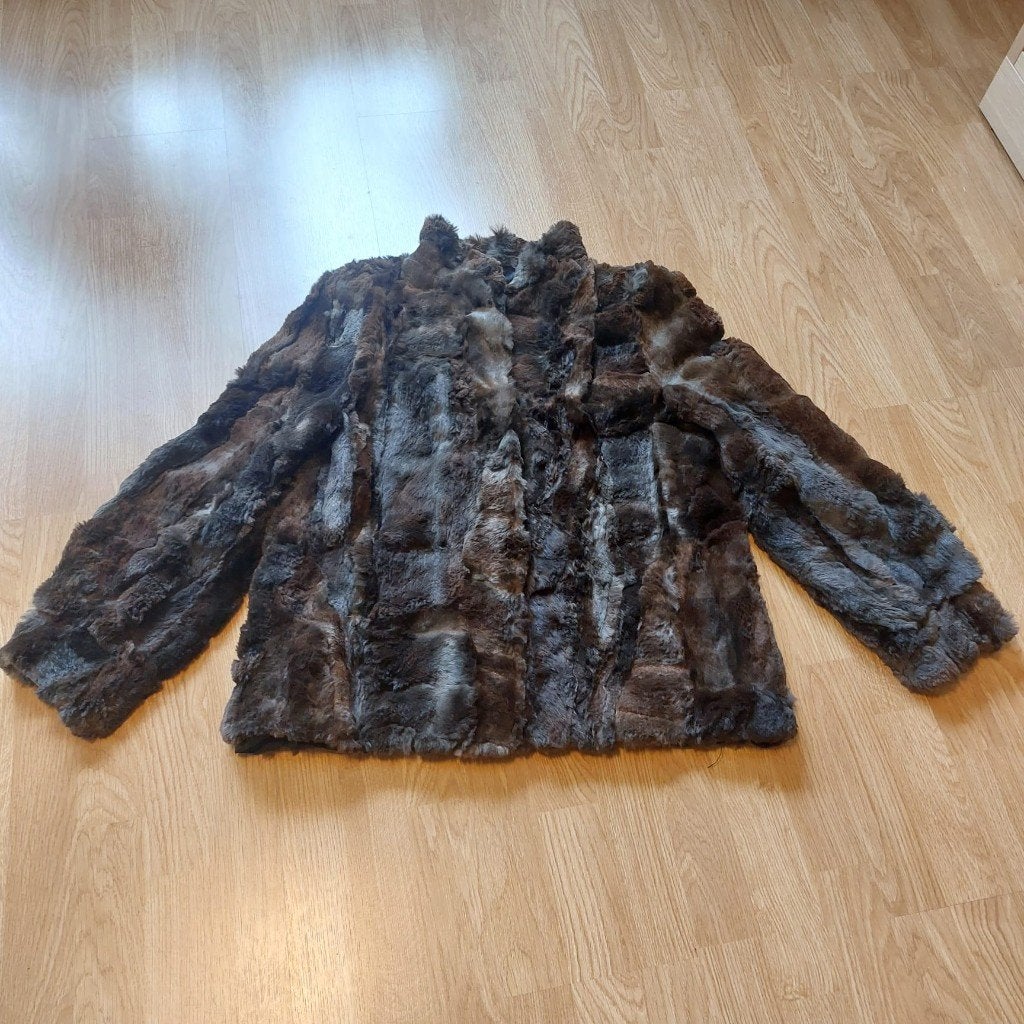 Donker bruine echte bontjas, Maat S/M, ophalen, Ophalen of Verzenden, Zo goed als nieuw, Maat 38/40 (M), Bruin