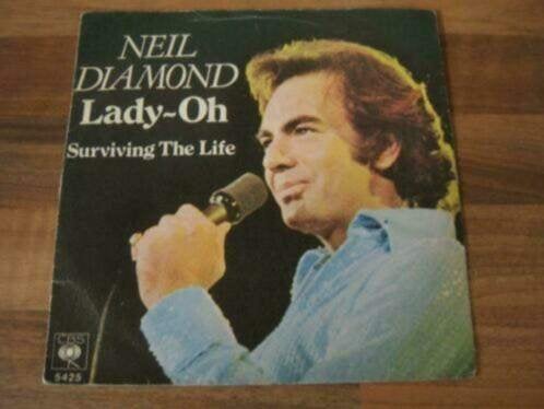 Neil Diamond met Lady Oh (1977) in goede staat, Cd's en Dvd's, Vinyl Singles, Zo goed als nieuw, Beschermende buitenhoes, Fotohoes