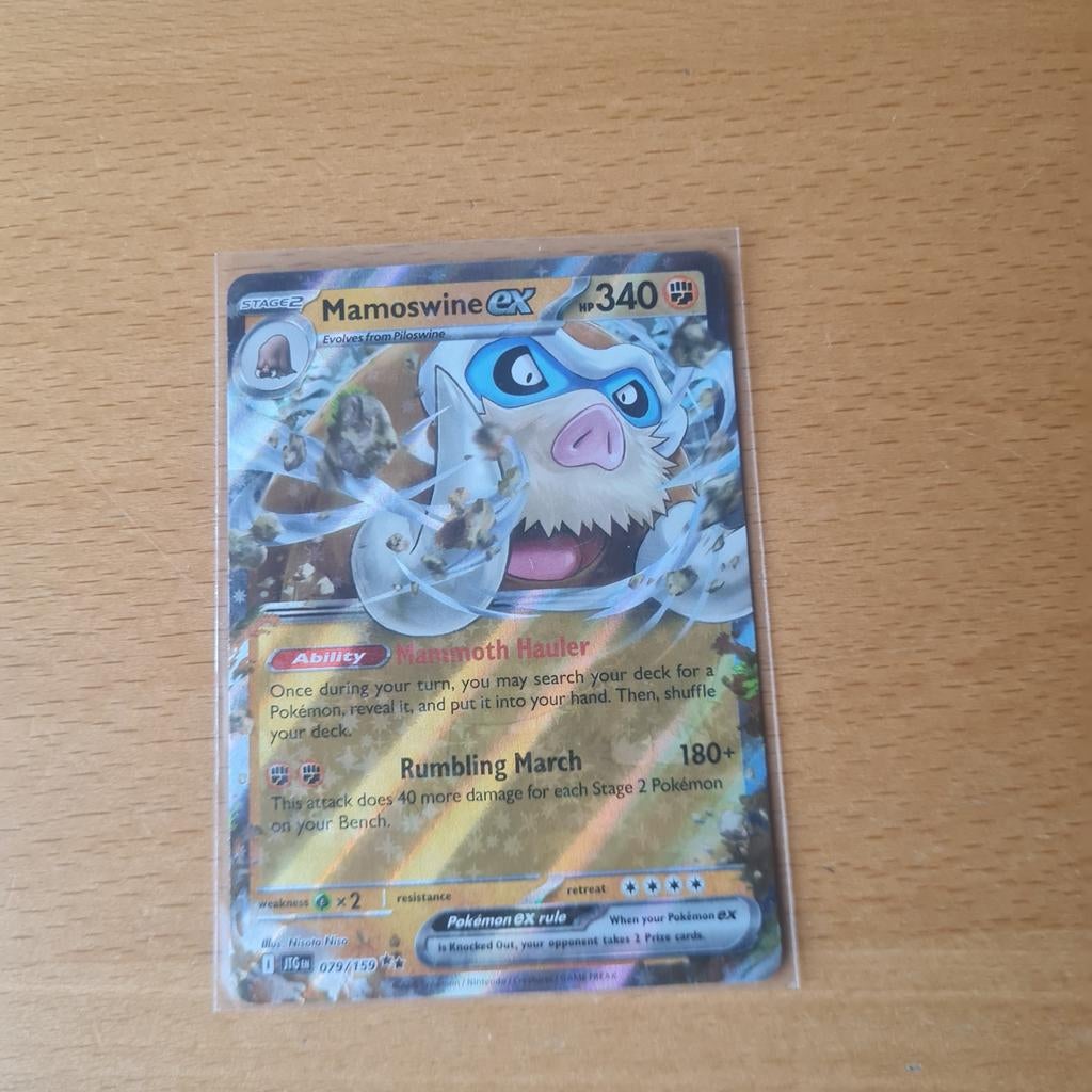 Mamoswine EX Pokémon kaart - Zo goed als nieuw, Ophalen of Verzenden, Zo goed als nieuw, Losse kaart, Foil