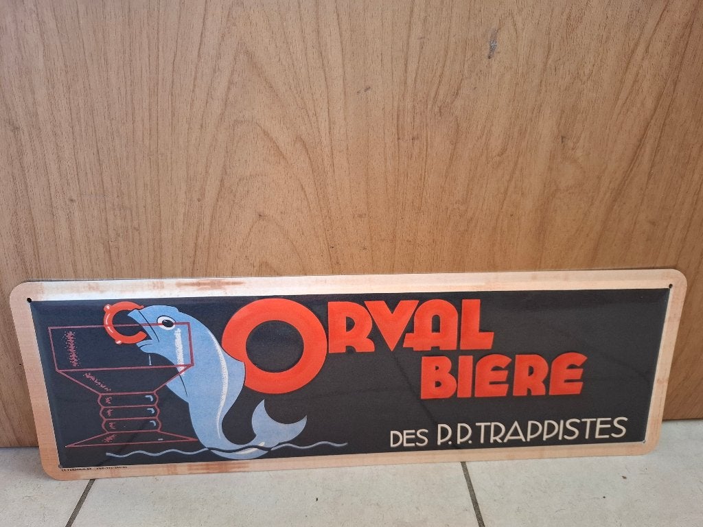 Authenthiek Reclamebord Orval (donkere versie - FR), Verzamelen, Ophalen of Verzenden, Nieuw, Reclamebord, Plaat of Schild, Overige merken