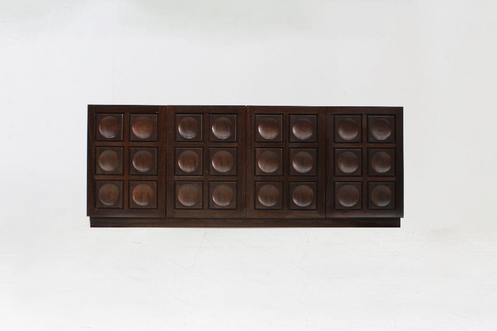 Vintage Brutalist Sideboard 1970s, Overige materialen, Ophalen of Verzenden, Zo goed als nieuw, 200 cm of meer