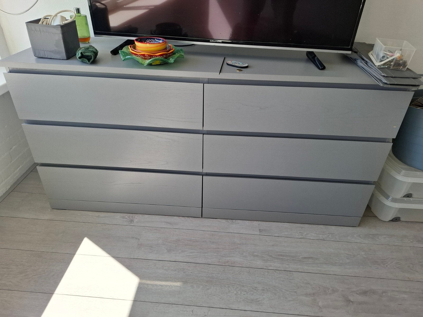 IKEA ladekast met 6 lades - Grijs, Ophalen, Gebruikt, 100 tot 150 cm, 5 laden of meer