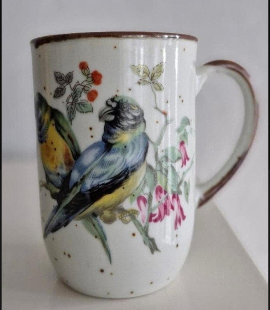Beker met Vogels, Ophalen of Verzenden, Zo goed als nieuw, Overige stijlen, Kop(pen) en/of Schotel(s)