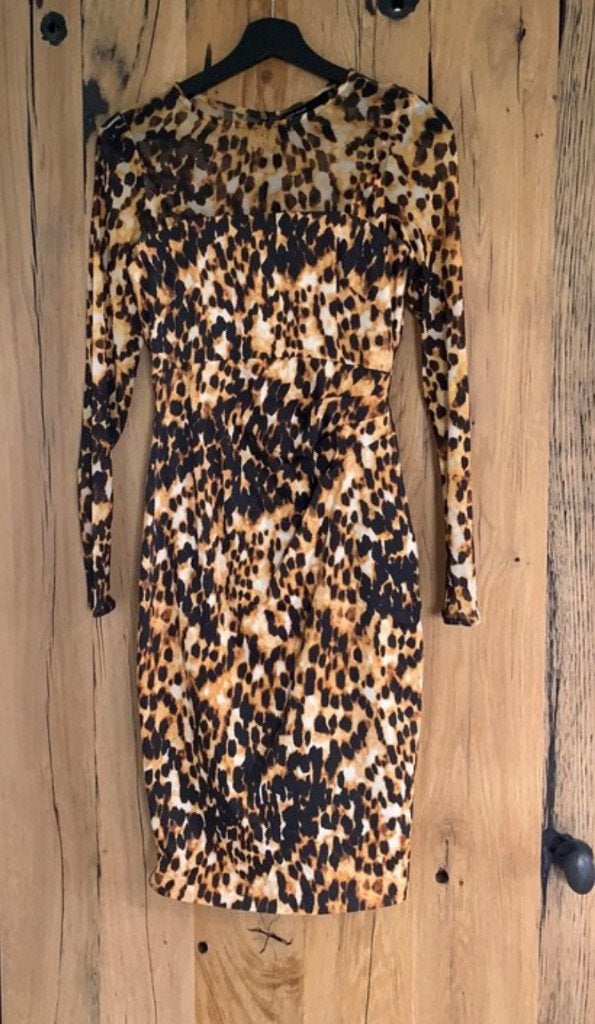 Luxe Karen Millen oranje luipaardprint jurk maat 36, Karen Millen, Oranje, Ophalen of Verzenden, Zo goed als nieuw