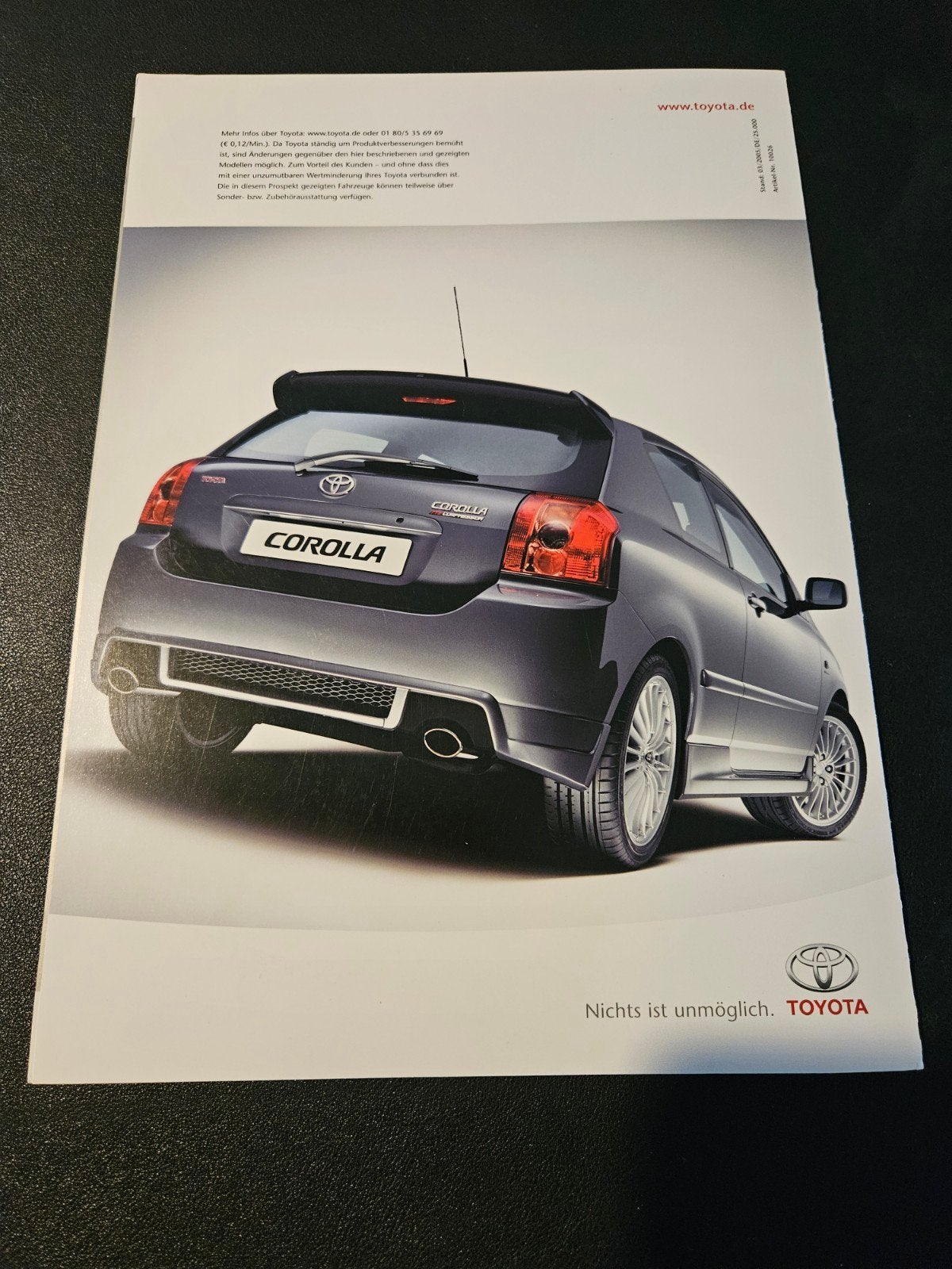 Brochure Toyota Corolla TS Compressor 2005, Ophalen of Verzenden, Zo goed als nieuw, Toyota