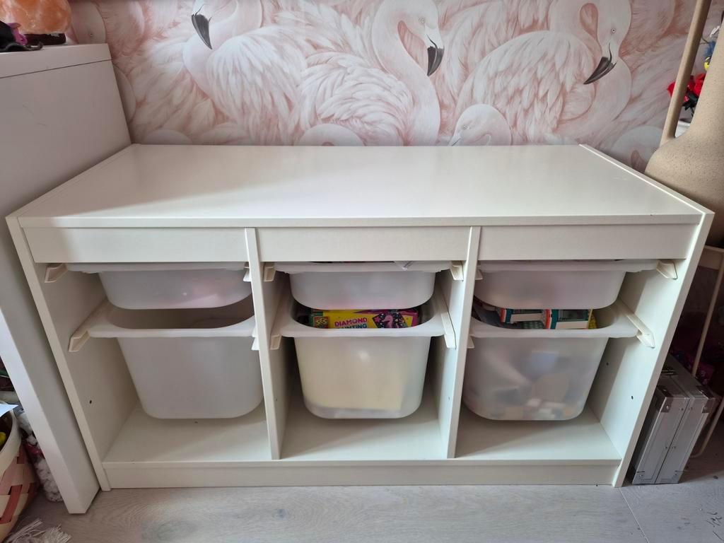 Ikea opbergkast wit TROFAST, Ophalen, Kunststof, 50 tot 100 cm, Met lade(s)