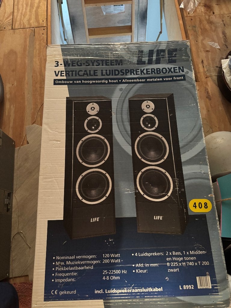 Luidsprekerboxen zwart, Audio, Tv en Foto, Vloerstaande luidspreker, 120 tot 150 watt, Nieuw, Ophalen