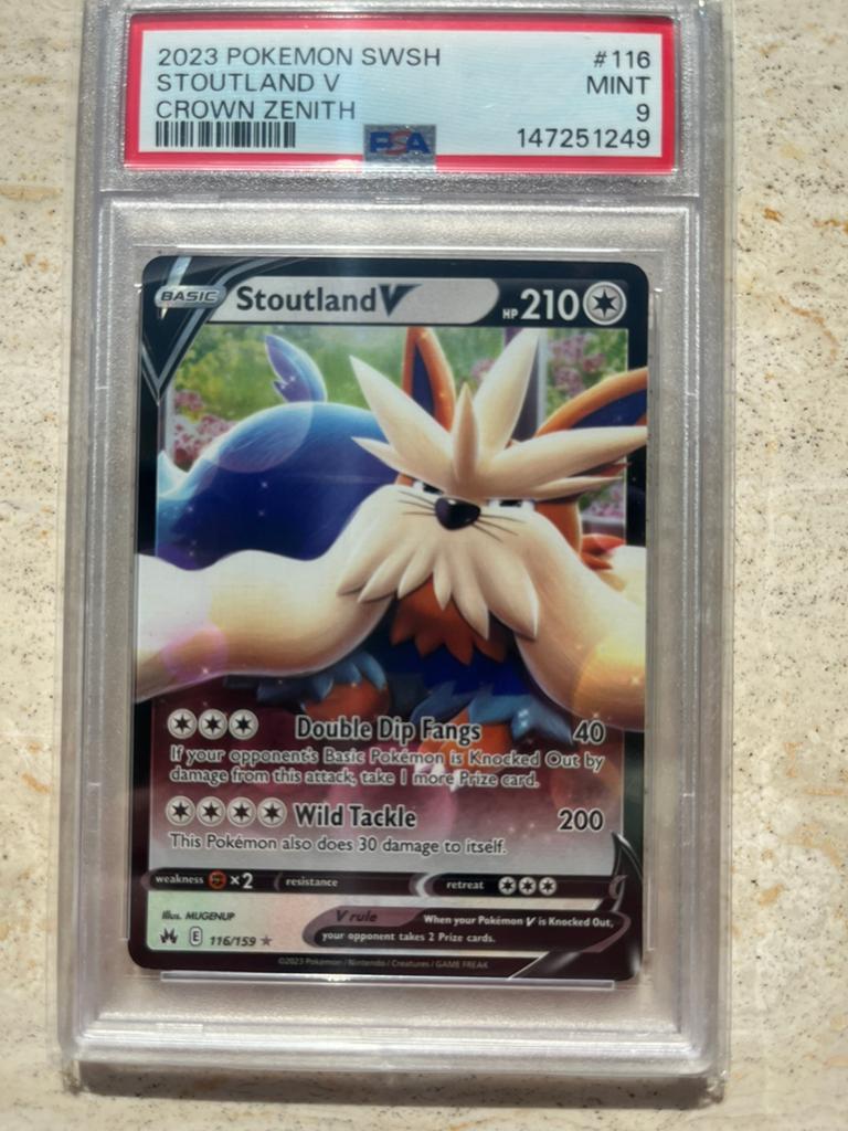 Stoutland PSA 9 | Crown Zenith 2023, Ophalen of Verzenden, Zo goed als nieuw, Losse kaart, Foil