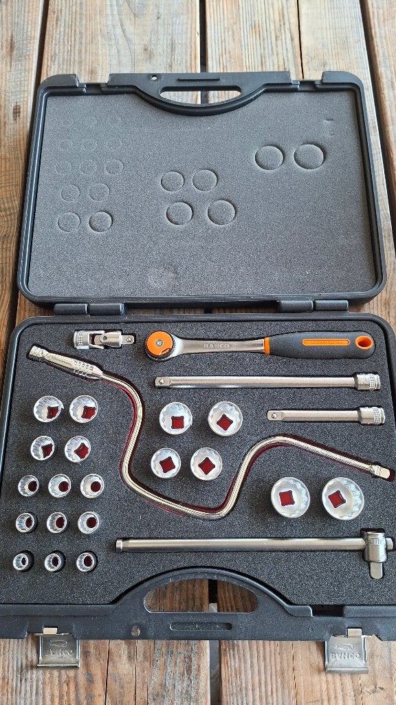 Bahco Doppenset 1/2" ronde ratel, twaalfkant, metrisch NIEUW, Auto diversen, Autogereedschap, ., Nieuw, Ophalen of Verzenden, .