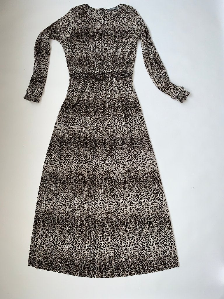 GEISHA Dress Plisse Leopard M *~~nieuw~~*, Kleding | Dames, Jurken, Maat 38/40 (M), Bruin, Verzenden, Nieuw