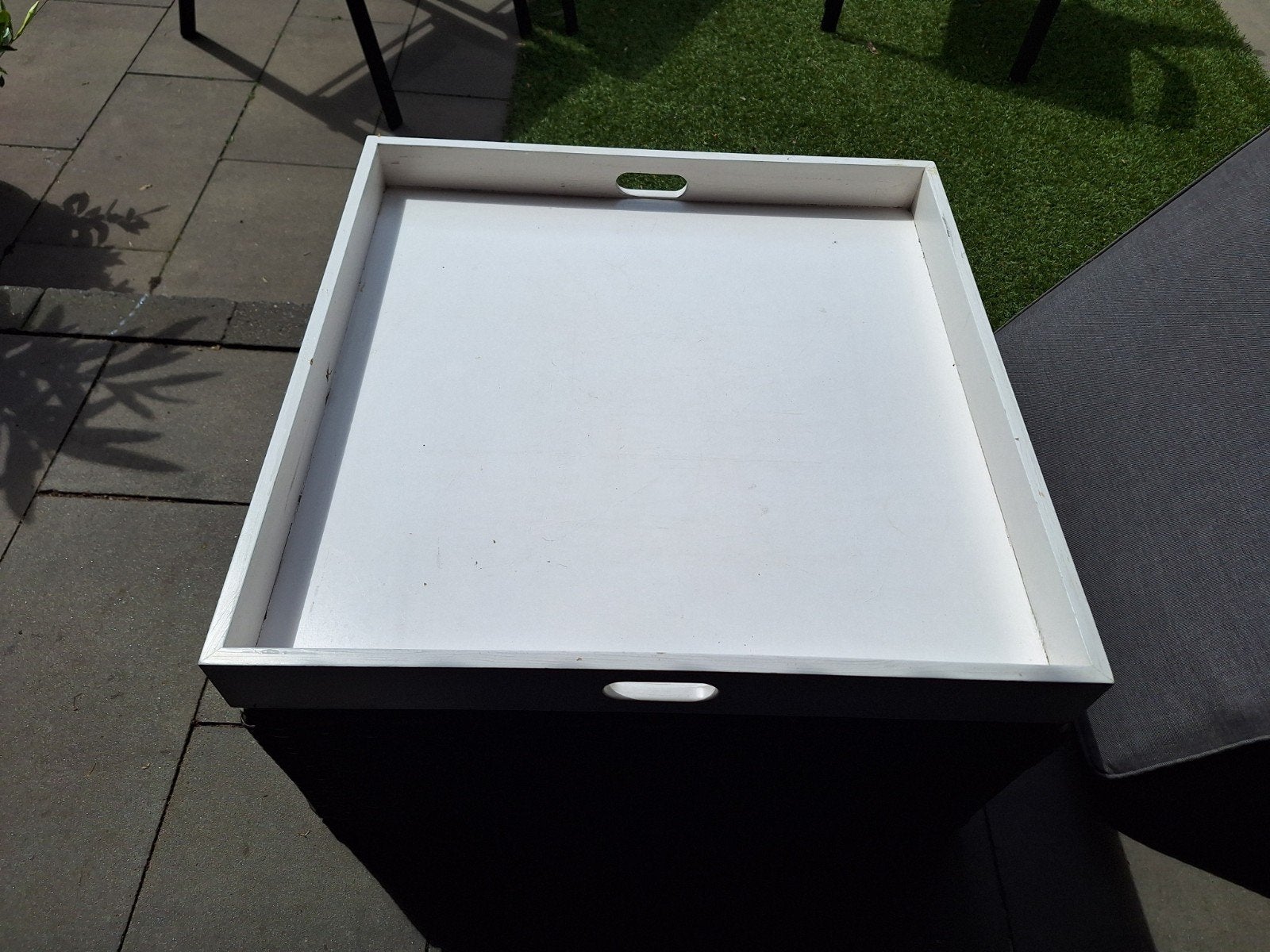Wit dienblad 70x70 cm met enkele gebruikssporen, Ophalen, Gebruikt, Vierkant, Overige materialen