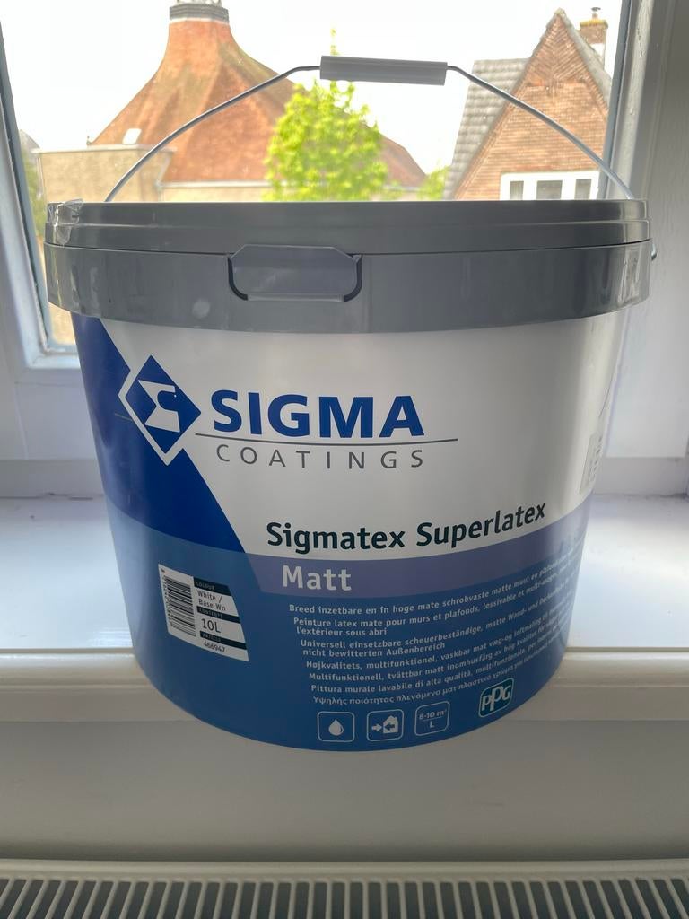 Sigma Sigmatex Superlatex Matt - Farrow and Ball No291 - 10L, Wit, Nieuw, Ophalen of Verzenden, Verf