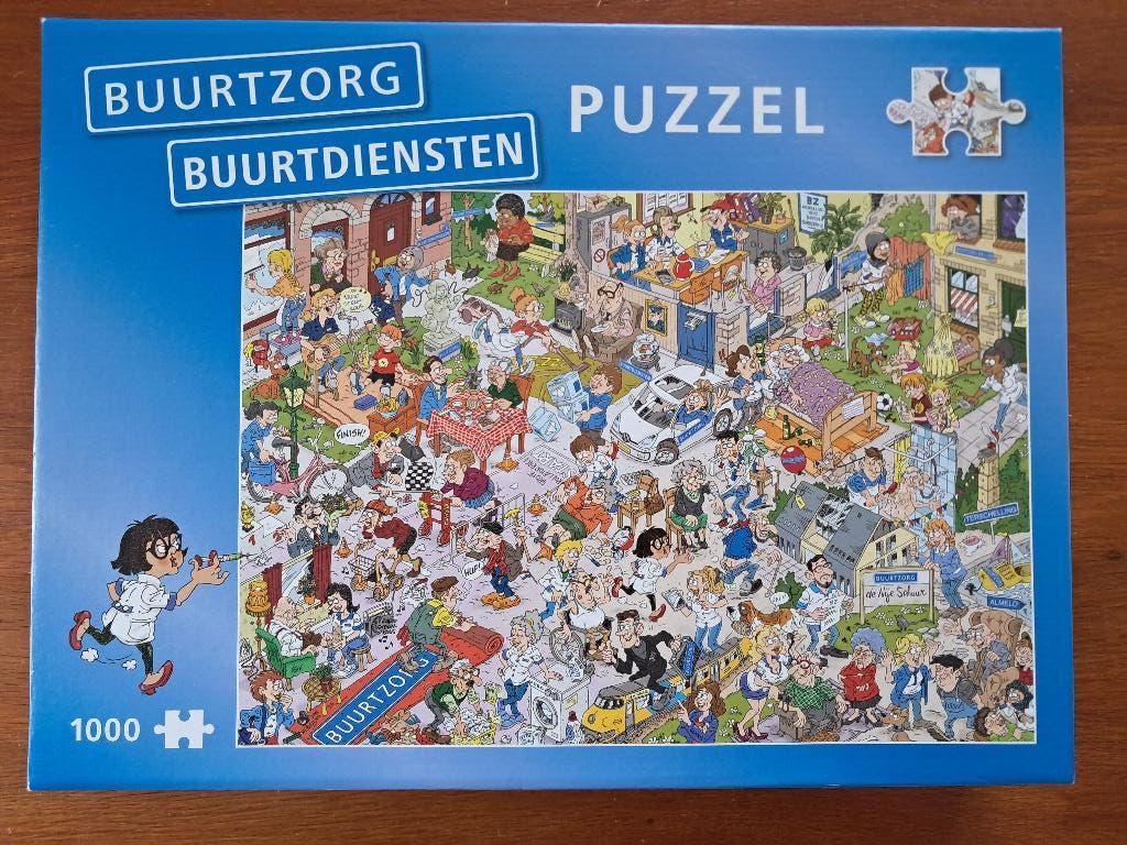 Grappige puzzel buurtzorg 1000 stukjes, Ophalen, 500 t/m 1500 stukjes, Gebruikt, Legpuzzel