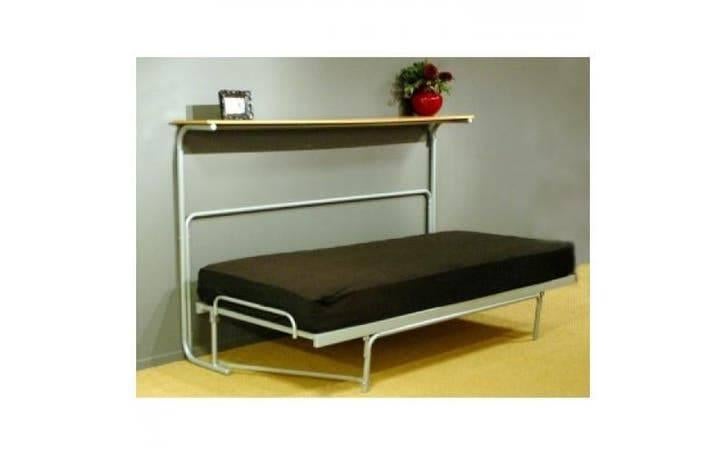 2-persoons opklapbed 140x200 met spiraalbodem, Huis en Inrichting, Slaapkamer | Bedden, Zwart, Tweepersoons, Metaal, 140 cm