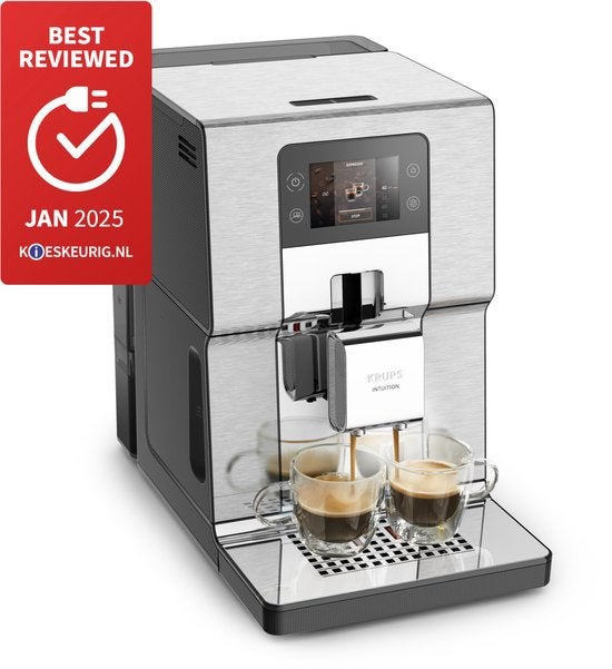 Krups Intuition EA877D volautomatische RVS espressomachine, Ophalen, Afneembaar waterreservoir, Koffiebonen, 4 tot 10 kopjes