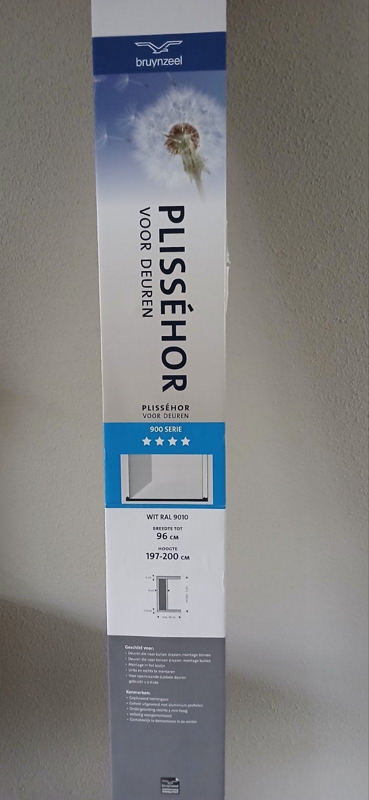 Nieuwe bruinzeel plisséhor., Ophalen of Verzenden, Nieuw, Hordeur, Minder dan 200 cm