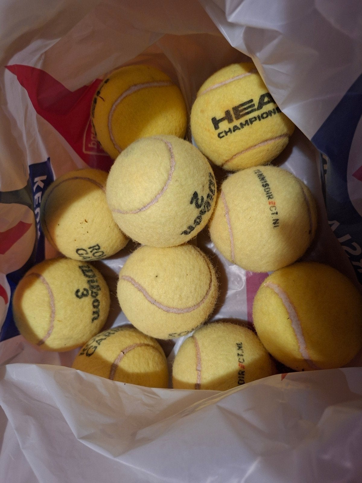 Gebruikte tennisballen, Sport en Fitness, Gebruikt, Ballen, L00, Ophalen