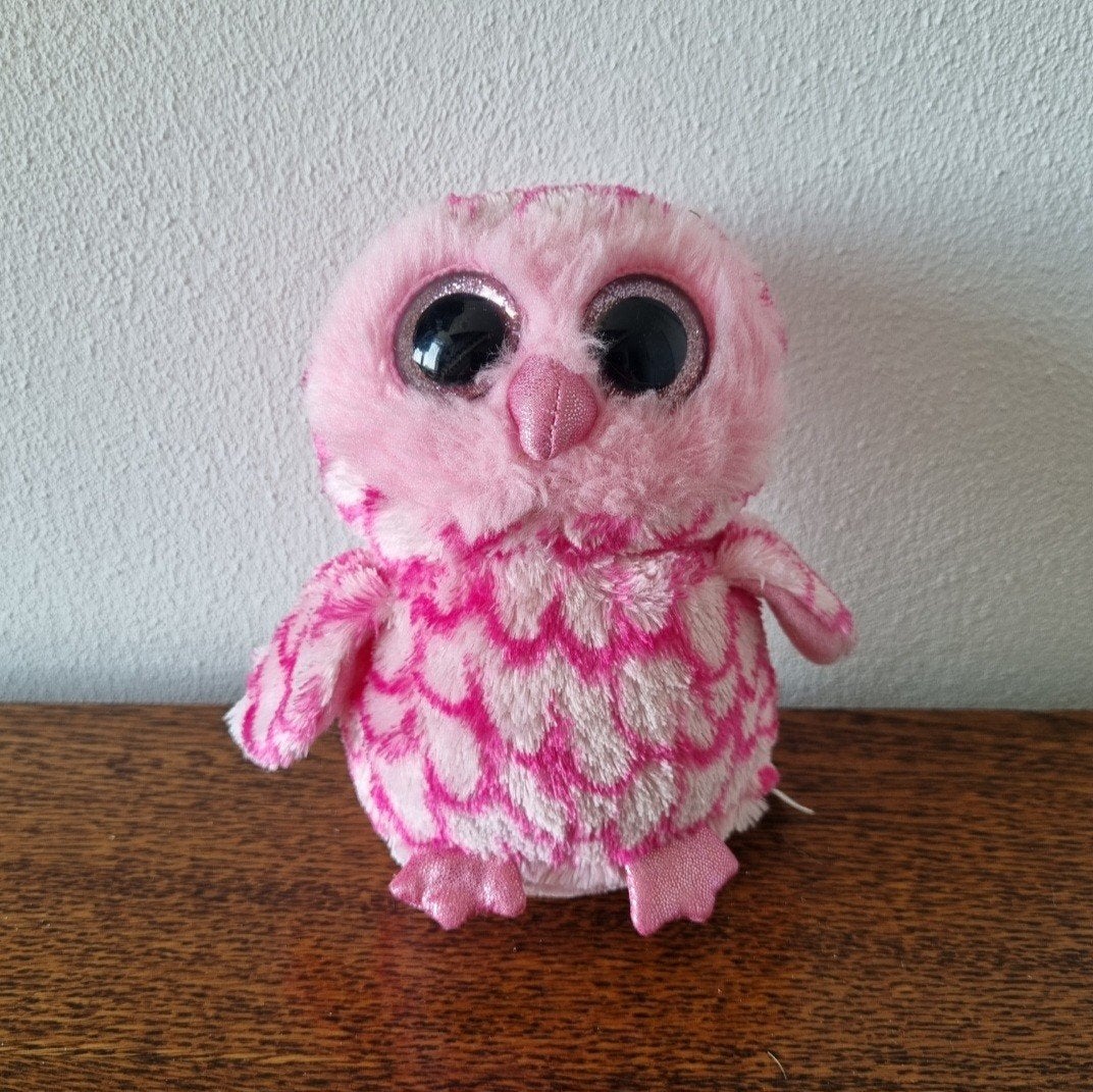 Ty Beanie boo  pinky the pink owl roze uil, Ophalen of Verzenden, Overige typen