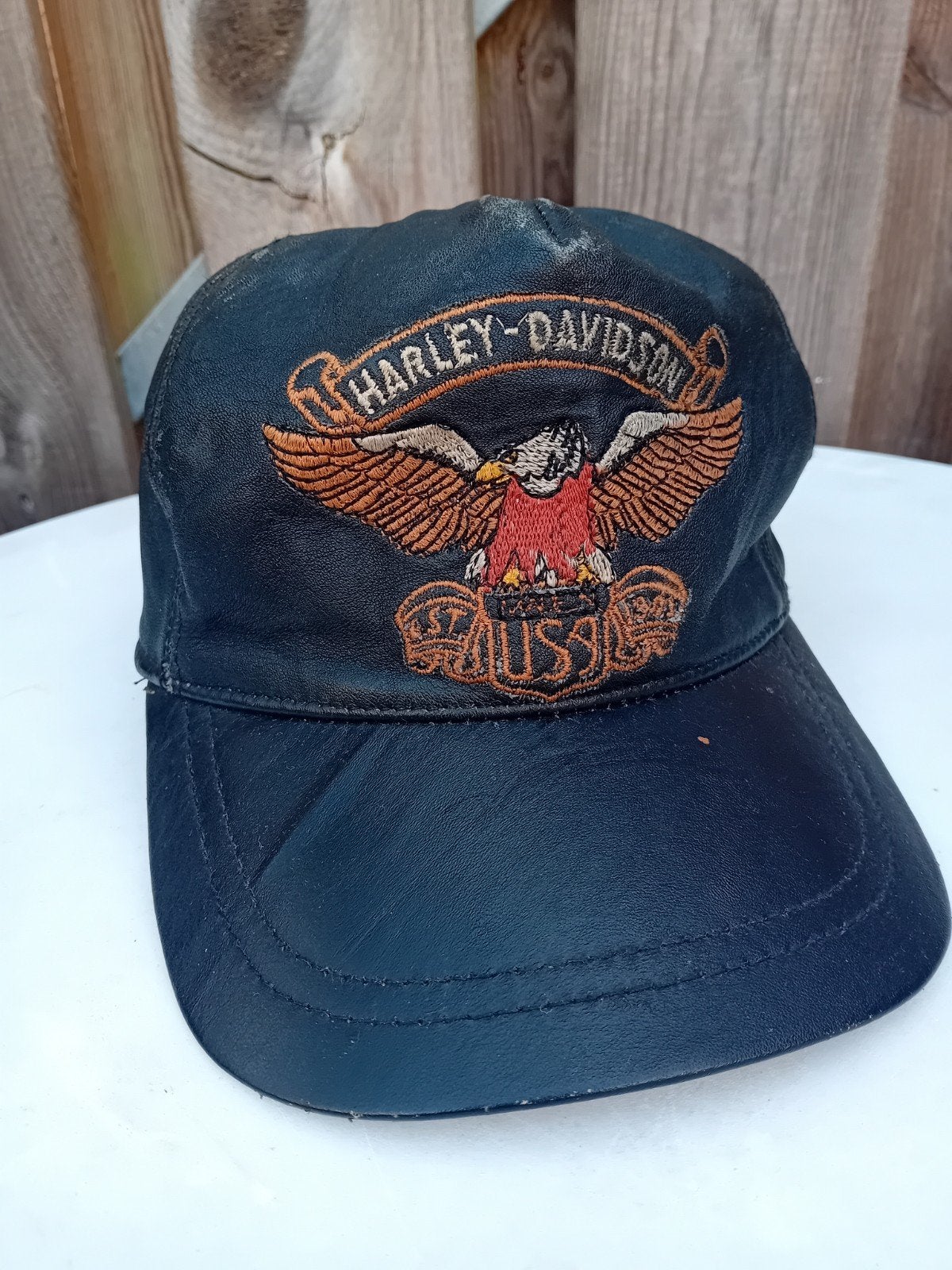 Vintage Harley-Davidson Leren Snapback Pet, Kleding | Heren, Hoeden en Petten, Pet, Gedragen, Harley-Davidson, One size fits all