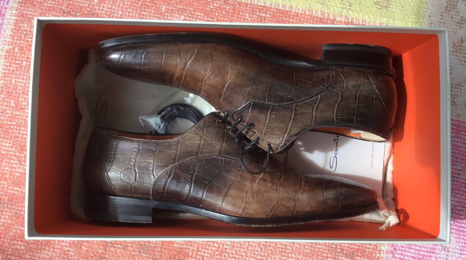 Santoni Bruine herenveterschoenen zwarte schaduw, maat 7, Kleding | Heren, Schoenen, Ophalen of Verzenden, Zo goed als nieuw, Bruin
