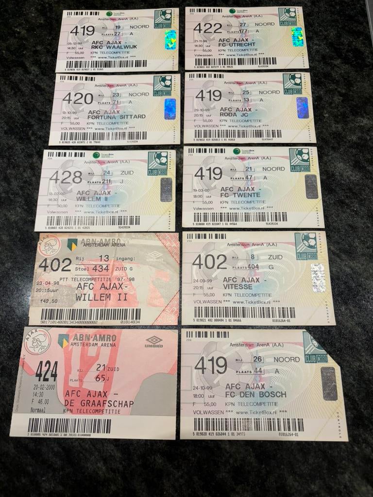 Ajax oude entree kaartjes verzameling, Tickets en Kaartjes, Eén persoon
