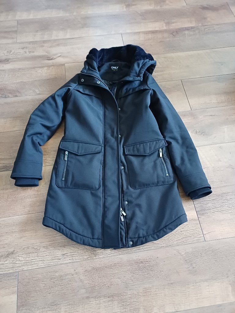 super leuke warme zwarte only winterjas 36, Ophalen of Verzenden, Nieuw, Maat 36 (S), Zwart