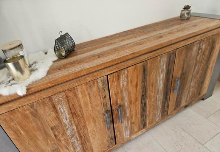 Dressior 210 cm kast meubel interieur massief teak hout, Ophalen, Teak, Met deur(en), Teak
