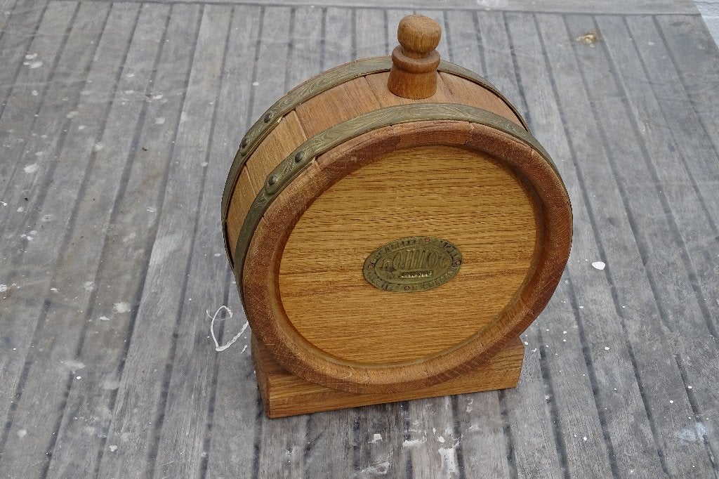 eikenhouten veldfles - Oak barrel flask - merk Bonpos, Nieuw, Ophalen of Verzenden, Minder dan 5 flessen, 5 – 50