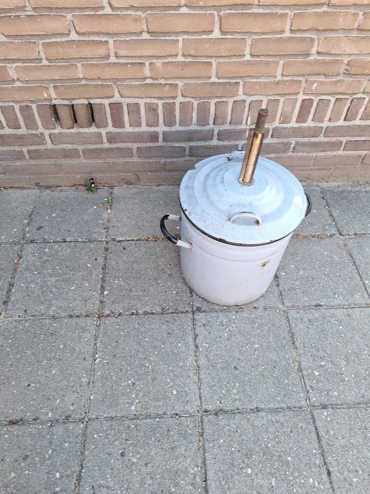 oude weckketel met thermometer, Ophalen of Verzenden, Gebruikt
