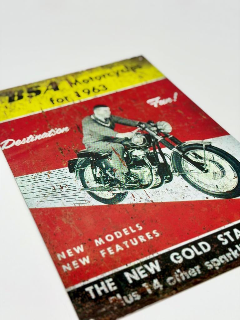 BSA Gold Star reclame bord - reproductie, Verzenden, Nieuw, Reclamebord
