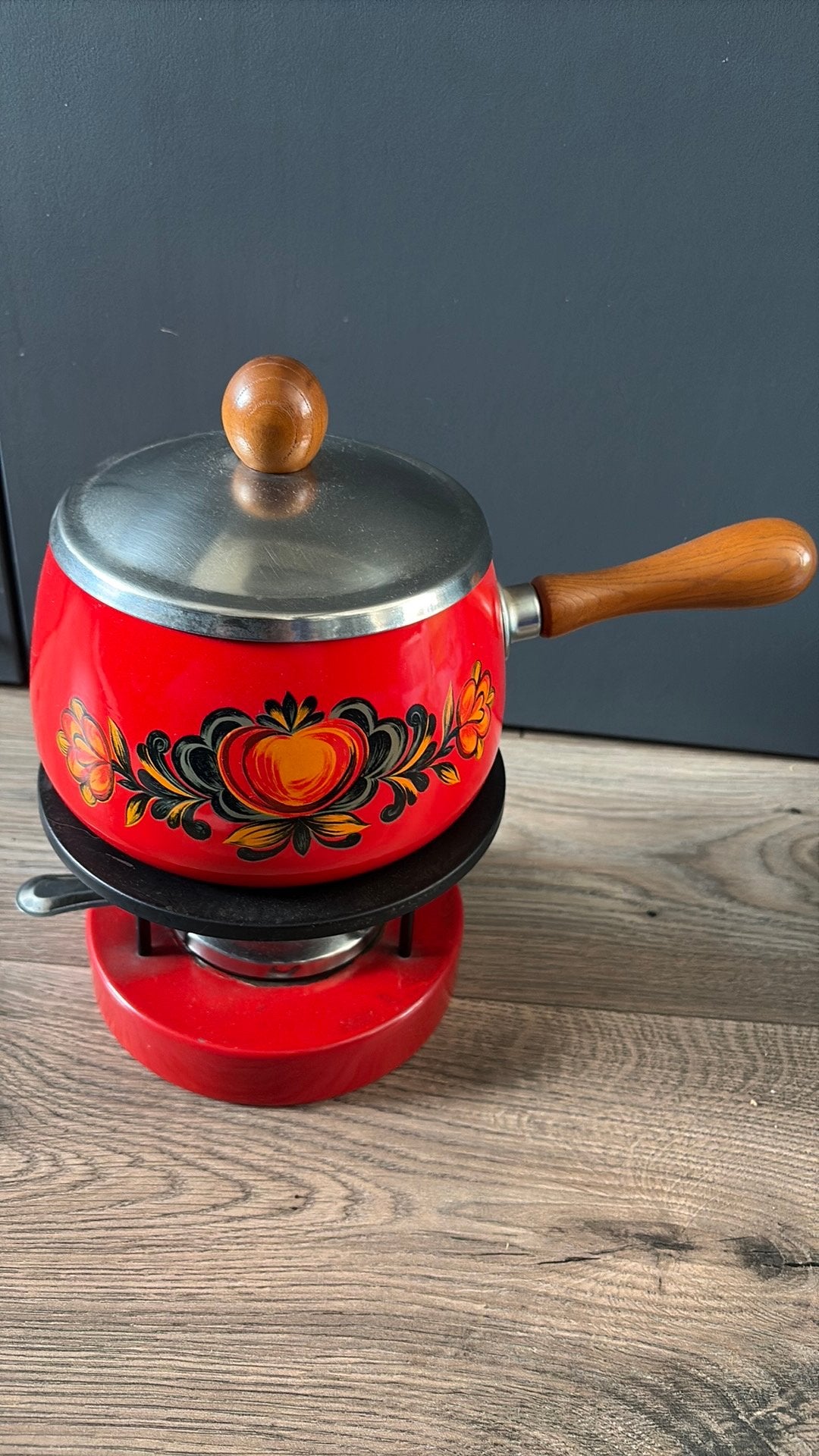 Prachtig retro fonduestel, Ophalen, Zo goed als nieuw, Brander, Fondueset