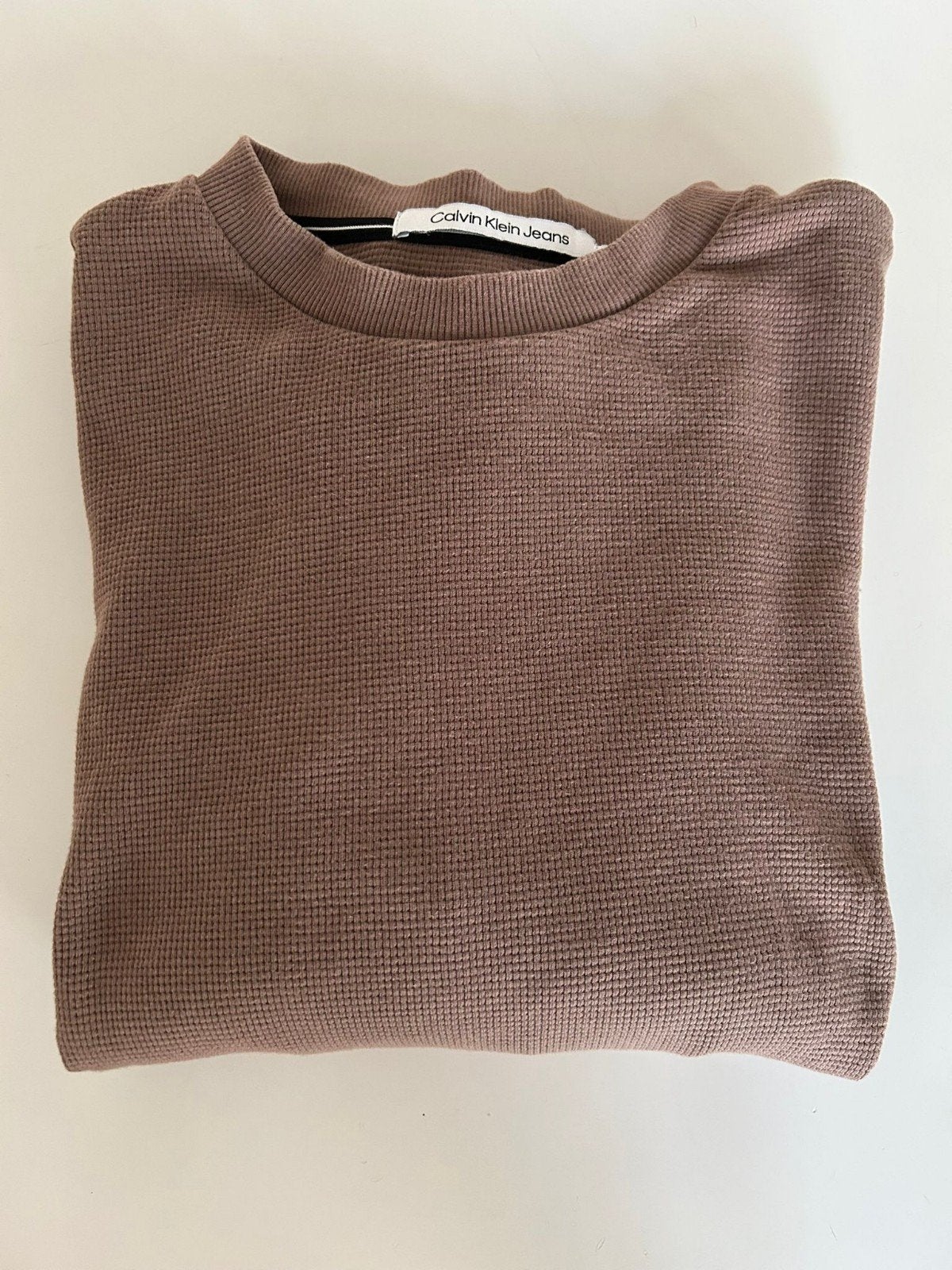 Calvin Klein Jeans Wafelstructuur Trui Maat M Bruin, Bruin, Maat 48/50 (M), Ophalen of Verzenden, Zo goed als nieuw