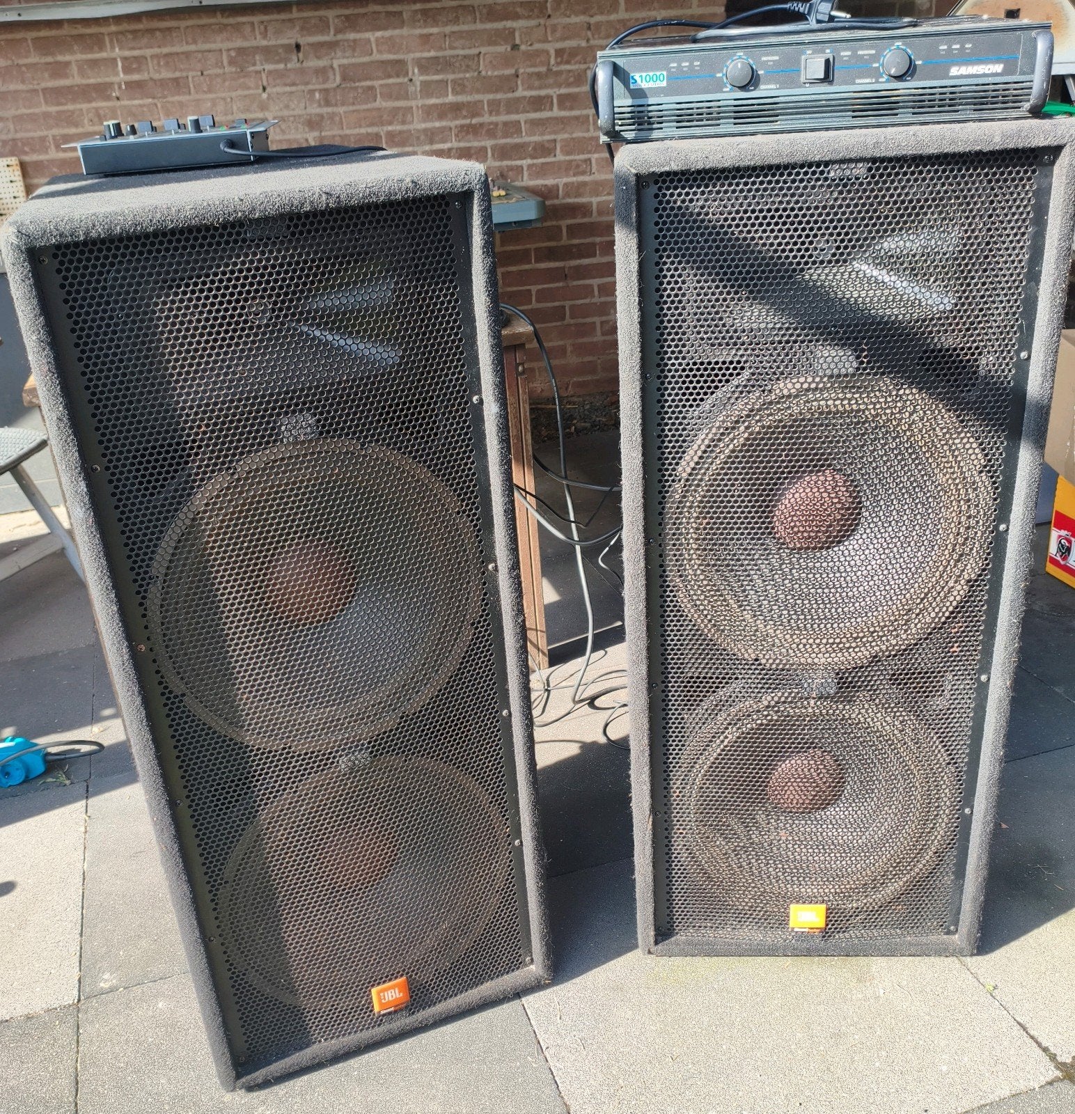 JBL SF25 Sound Factor speakers - Samson S1000 Amplifier, Ophalen, Gebruikt, Audio