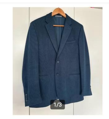 Mooi donkerblauw/petrol colbert met structuur WE | Maat 48, Ophalen of Verzenden, Zo goed als nieuw, WE Fashion, Maat 48/50 (M)