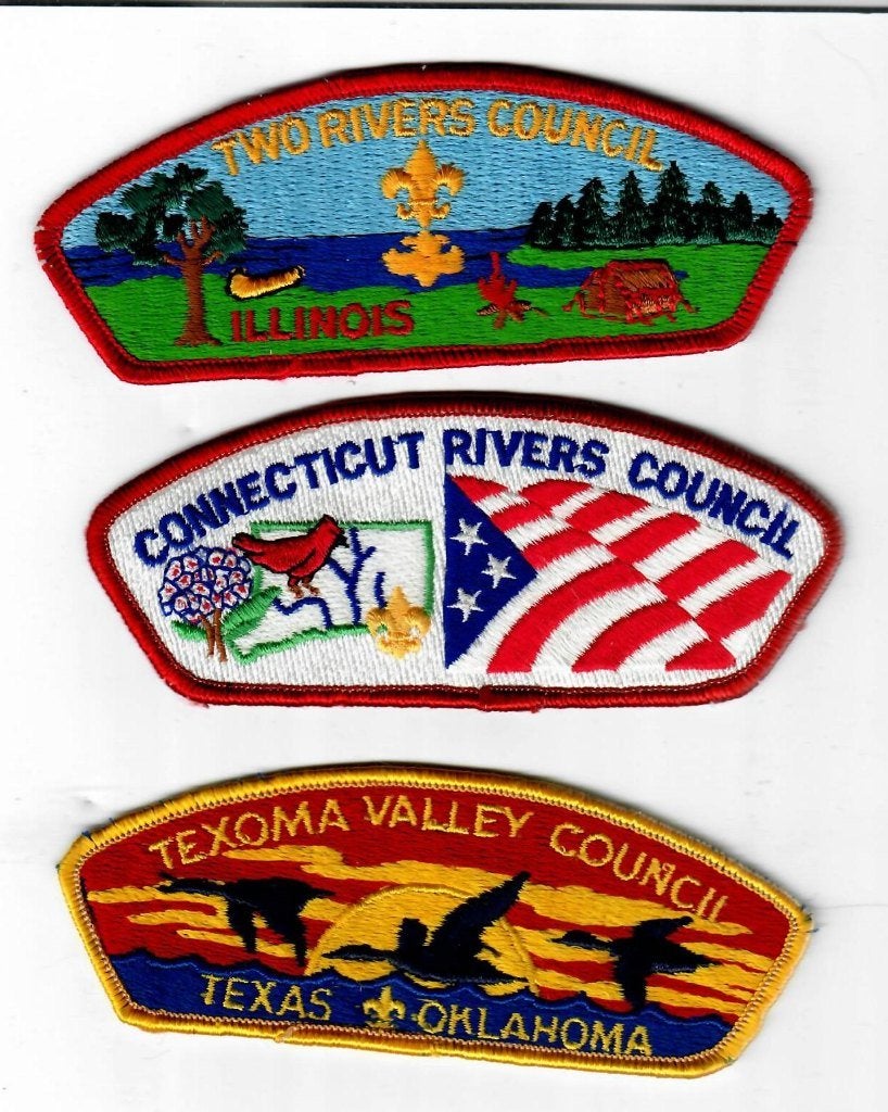 3 usa council badges  1,- per stuk, Verzamelen, Verzenden, Nieuw, Embleem, Speld of Insigne