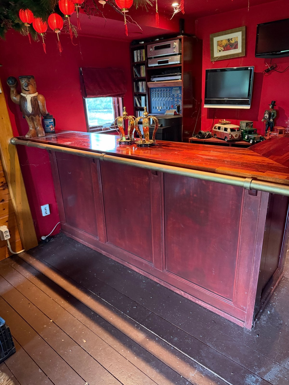 Bar met achterwand - 242x150x110 cm, Ophalen, Gebruikt, Nvt, Nvt