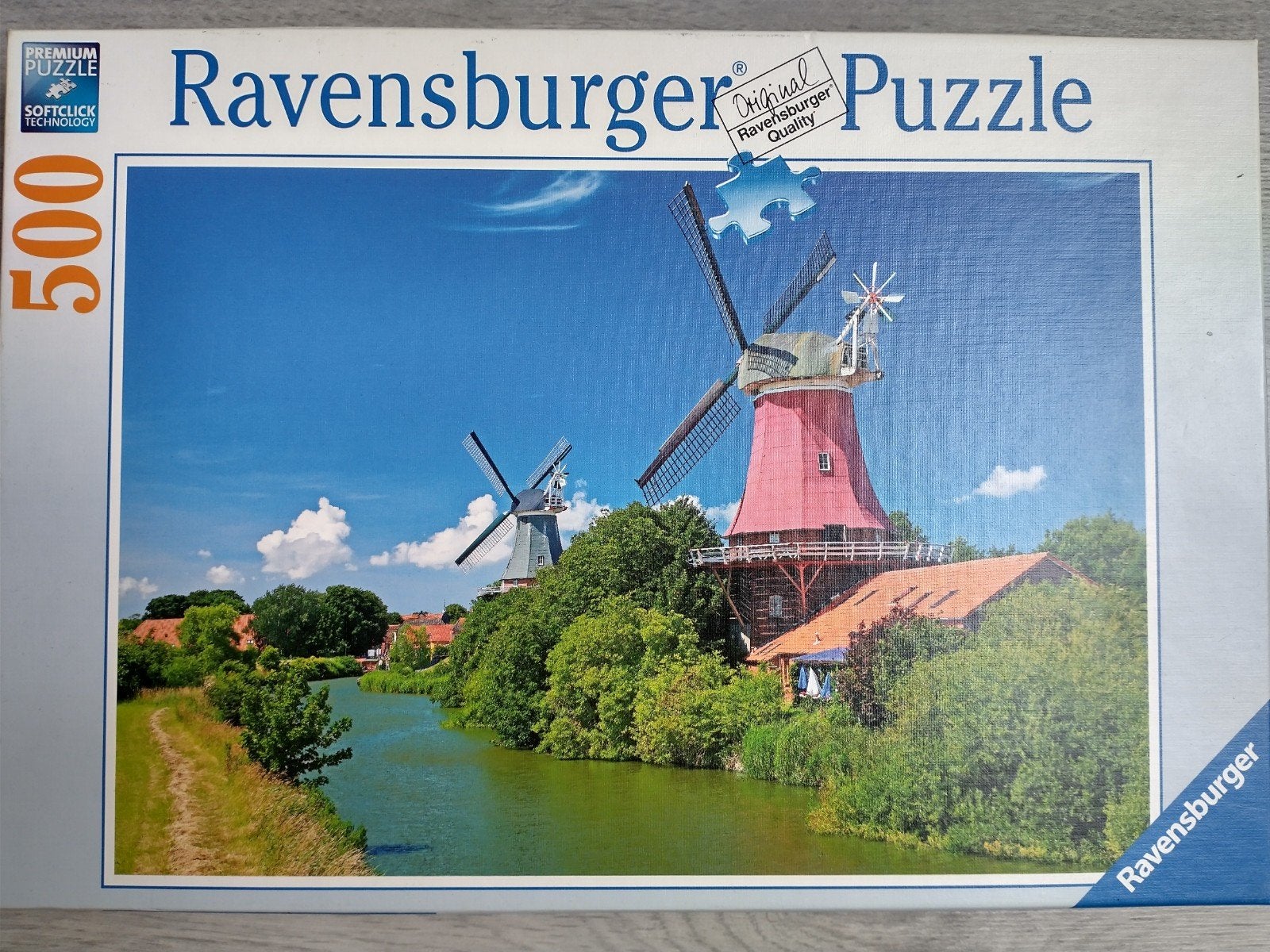 Ravensburger puzzel 500 stukjes molen, Ophalen of Verzenden, 500 t/m 1500 stukjes, Zo goed als nieuw, Legpuzzel