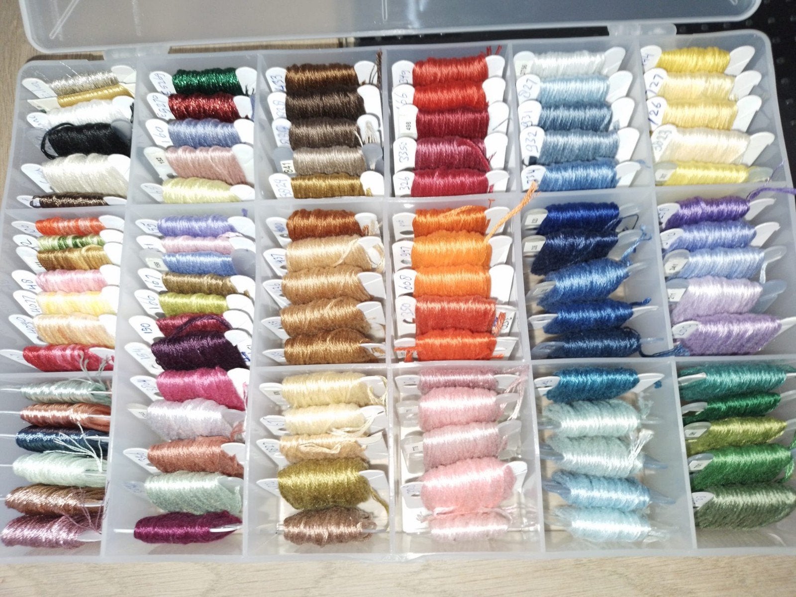Bewaardoos met DMC borduurgaren/borduurzijde + specials #1, Hobby en Vrije tijd, Ophalen of Verzenden, Nieuw, Handborduren, Borduurgaren of Zijde